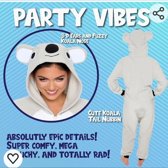 Funziez! Slim Fit Adult Koala Onesie One Piece. - Picture 15 of 15